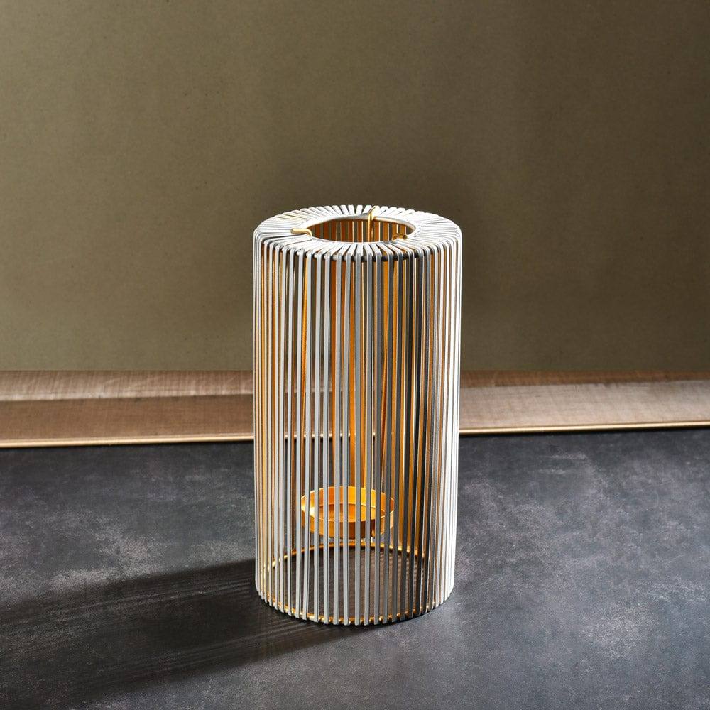 Lines Tealight Holder Medium - Grey Gold - Image 6