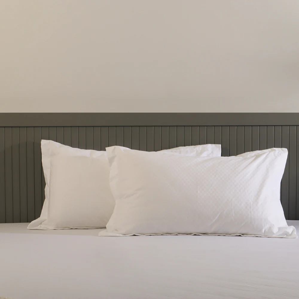 Maison Checks King Size Cotton Bedsheet Set - Ivory - Image 8