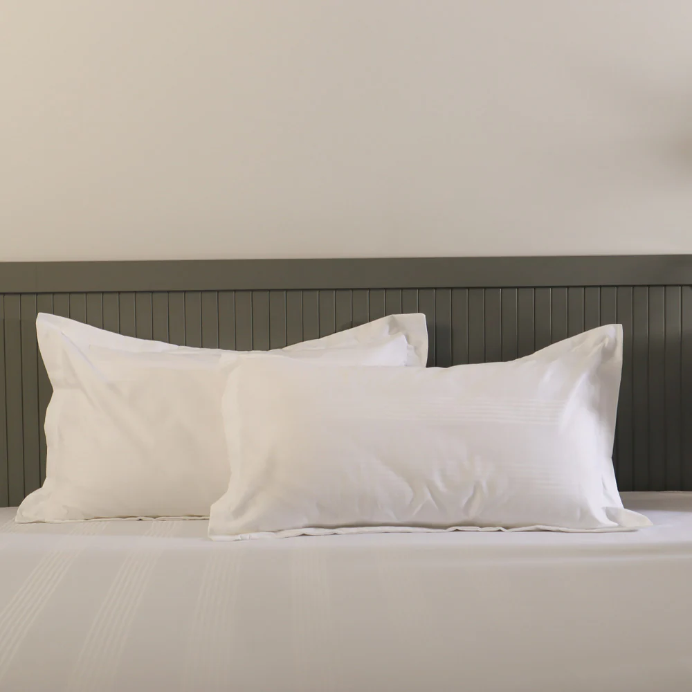 Maison Stripes King Size Cotton Bedsheet Set - Ivory - Image 7