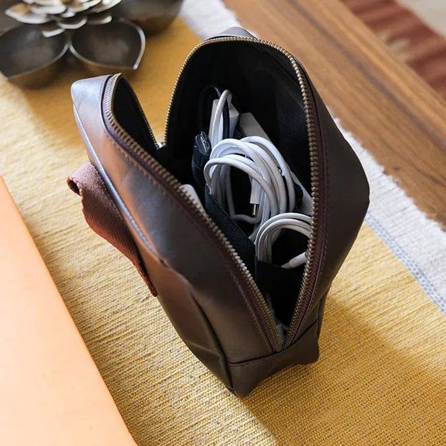 Mavi Leather Tech Kit - Dark Tan - Image 3