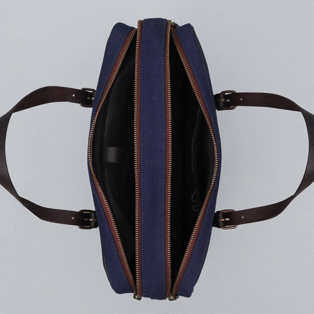 Miami Canvas Medium Briefcase - Navy - Image 4