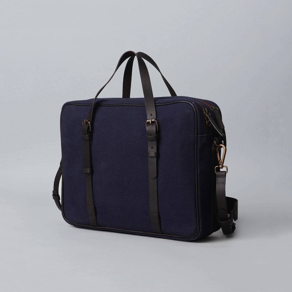 Miami Canvas Medium Briefcase - Navy - Image 7