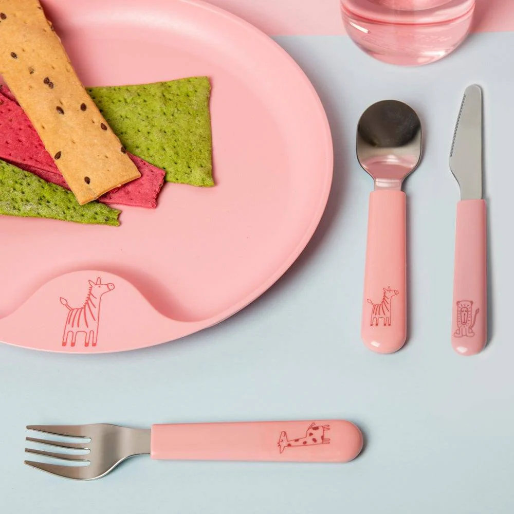 Mio 3-Piece Kids Cutlery Set - Deep Pink - Image 4