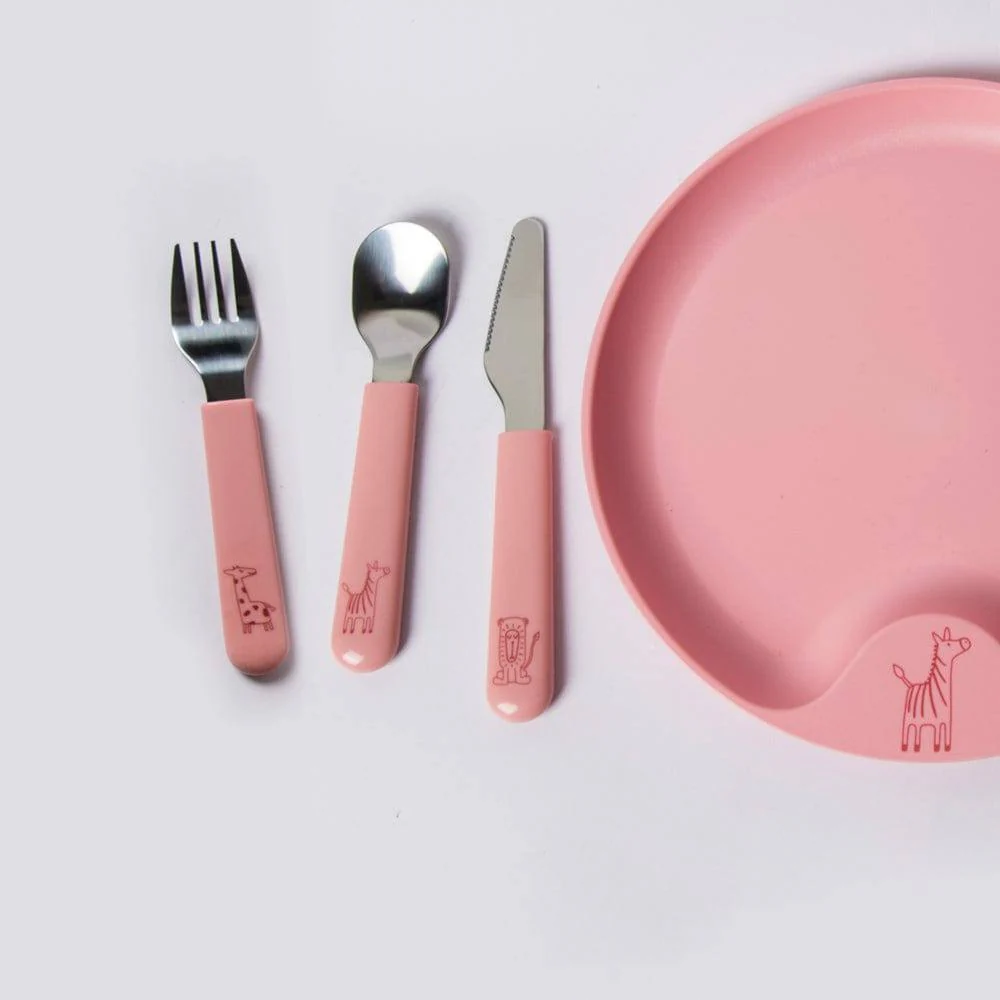 Mio 3-Piece Kids Cutlery Set - Deep Pink - Image 5