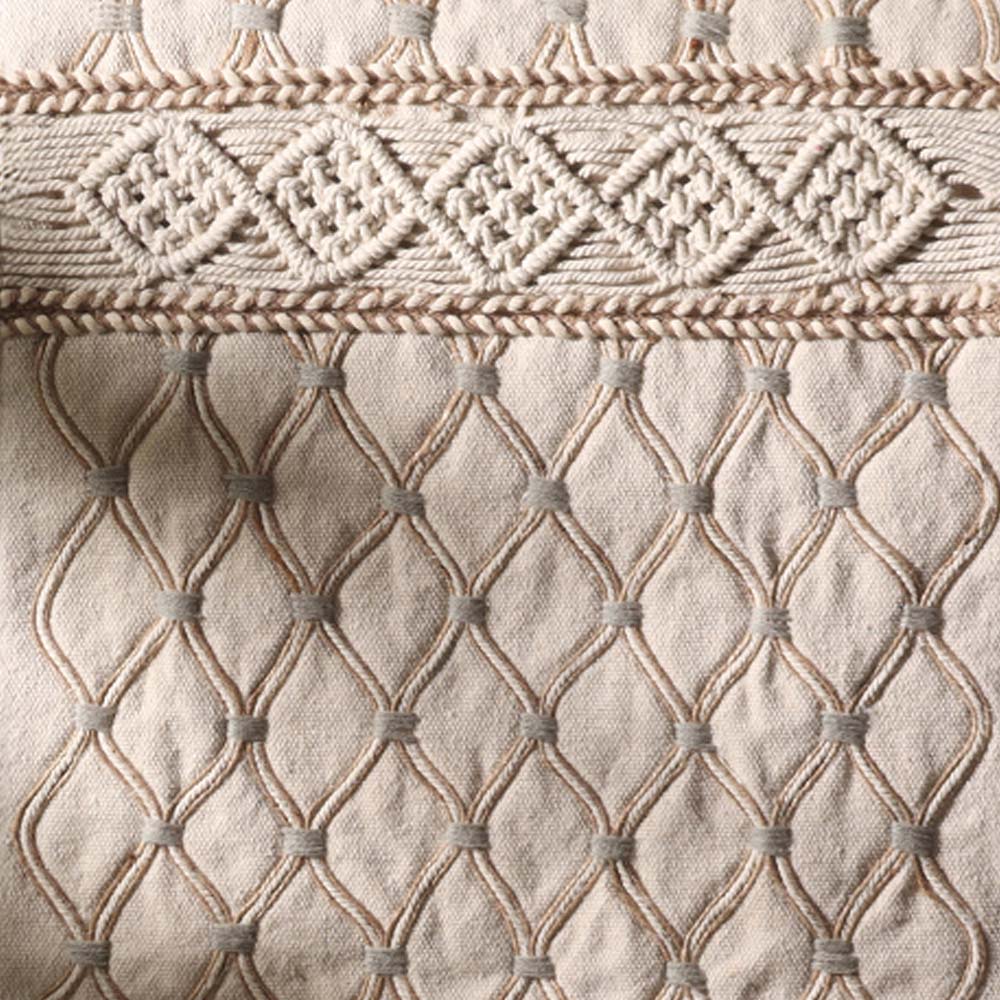 Ogee Embroidered Table Runner - Natural - Image 4