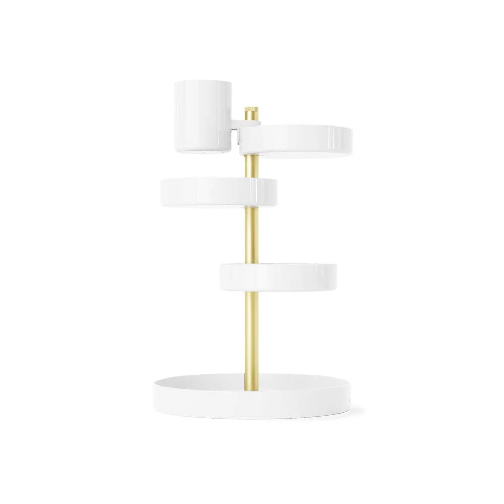 Pirouette Cosmetics Organiser - White & Brass - Image 8