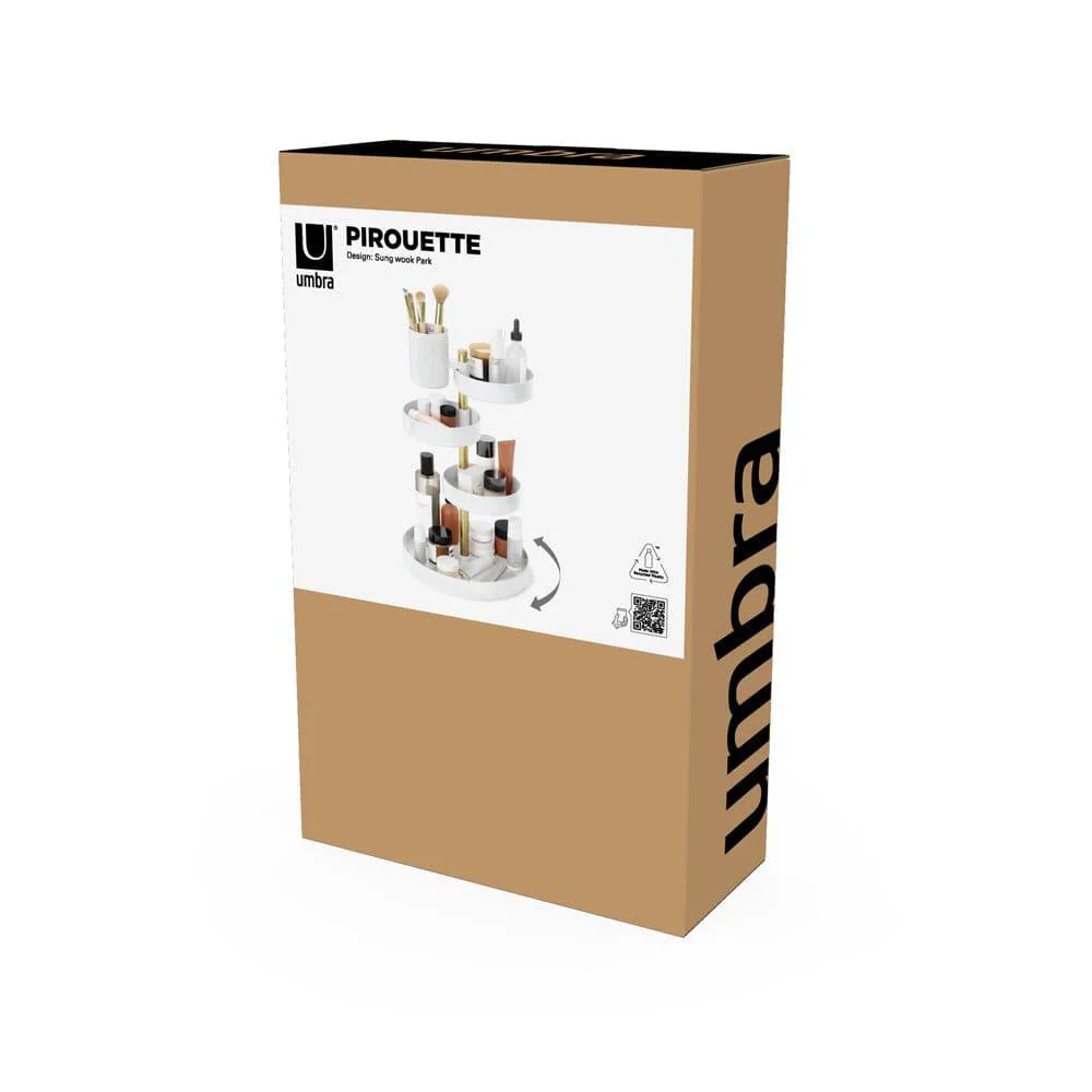 Pirouette Cosmetics Organiser - White & Brass - Image 9