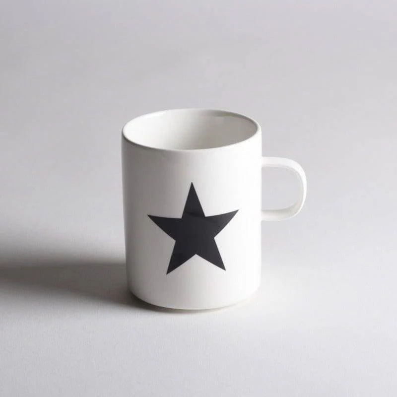 Porcelain Coffee Mug - Black Star - Image 3