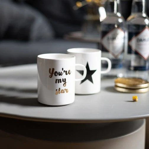 Porcelain Coffee Mug - Black Star - Image 4