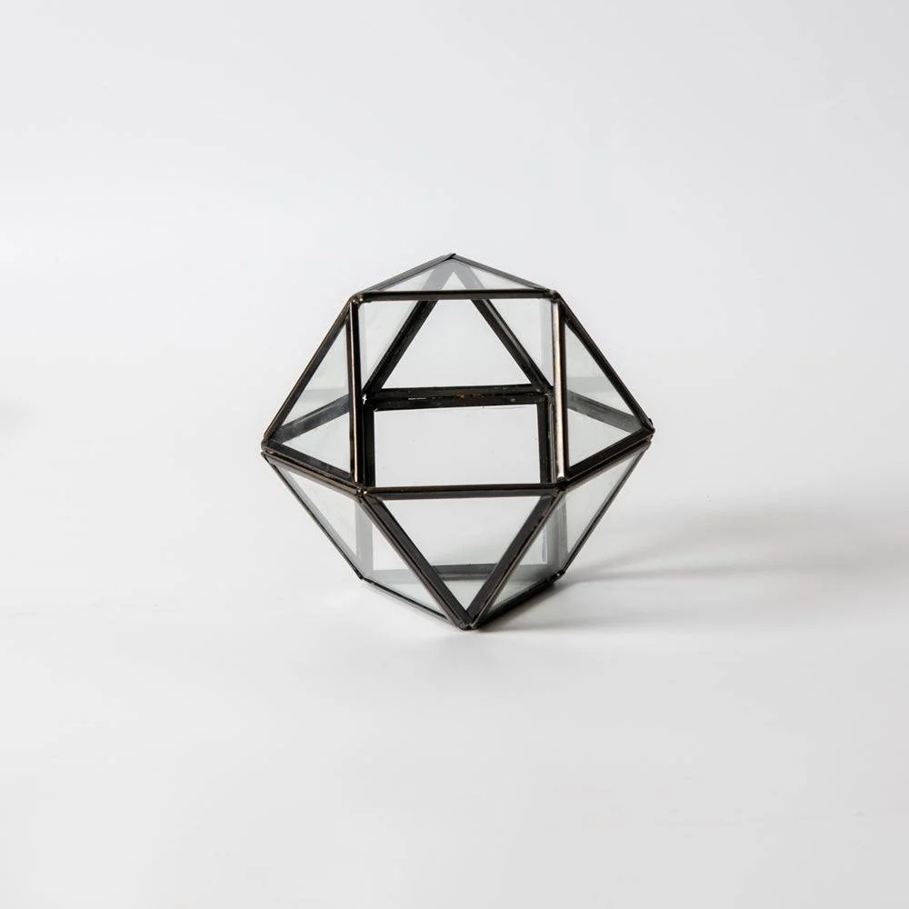 Prism Glass Tealight Holder - Black - Image 3