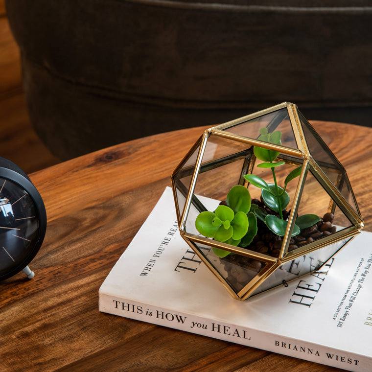 Prism Glass Tealight Holder - Gold - Image 4