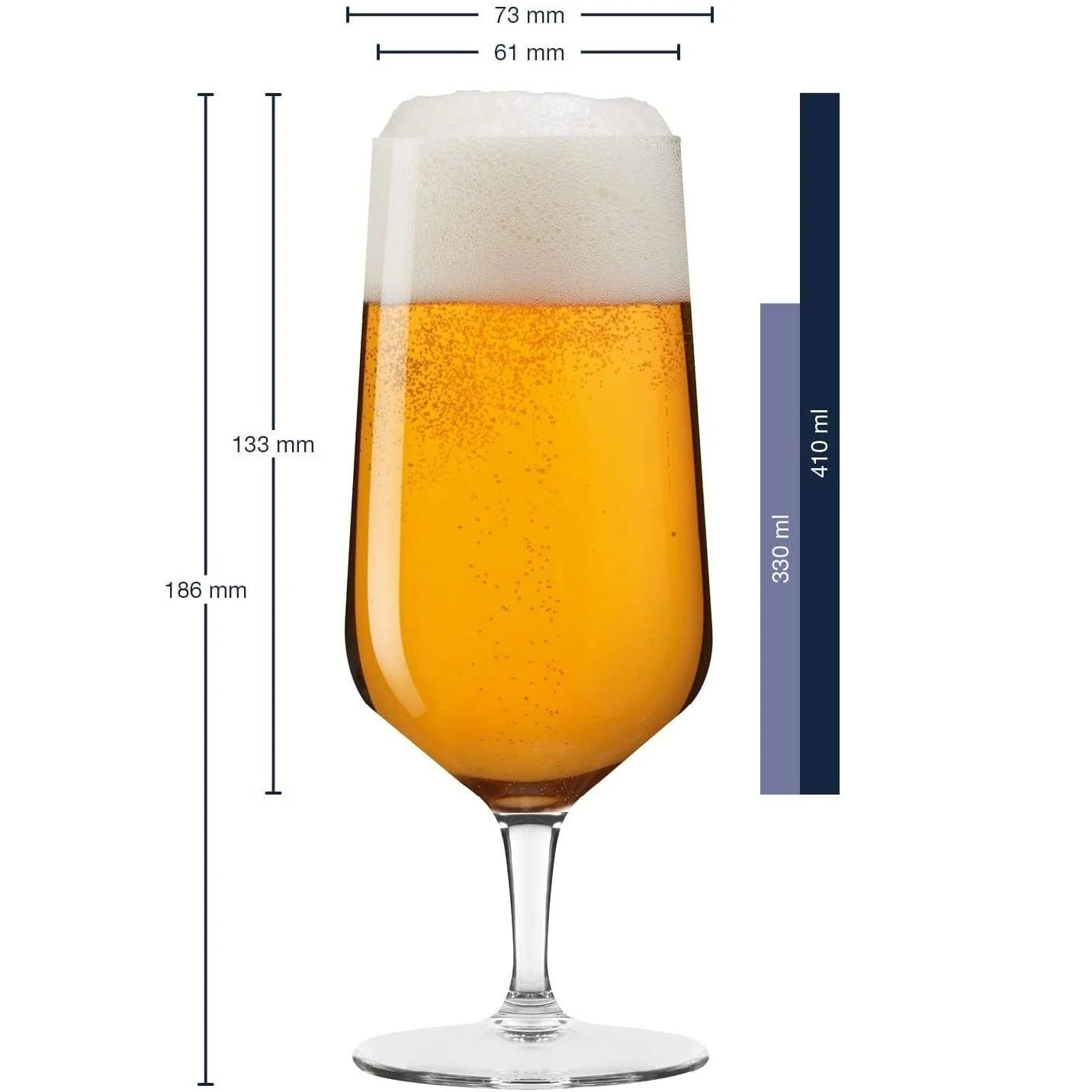 Puccini Beer Glasses 410ml, Set of 6 - Image 4