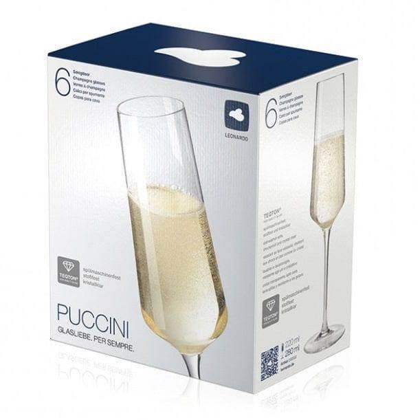 Puccini Champagne Glasses 280ml, Set of 6 - Image 8