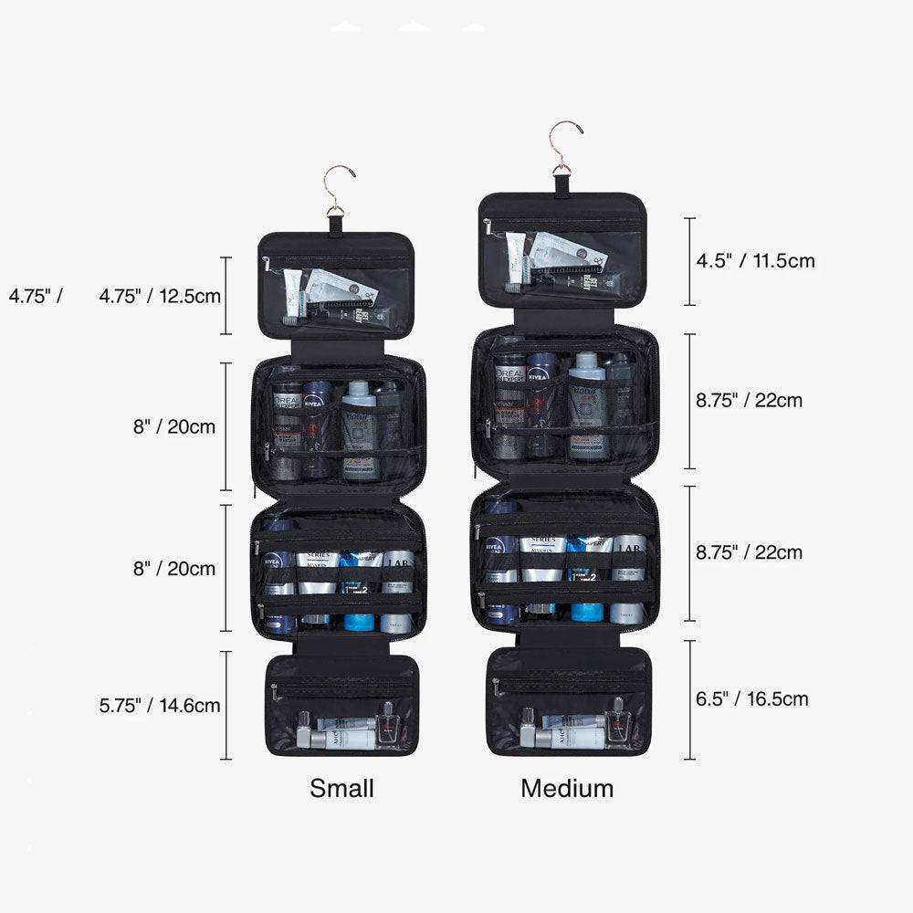 Quilted Hanging Toiletry Bag Large - Black - Image 9