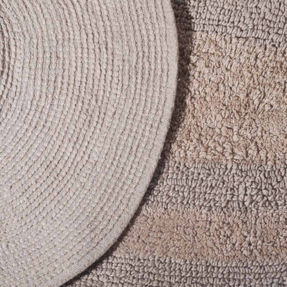 Regency Striped Oval Loop-Tufted Bathmat - Beige - Image 4