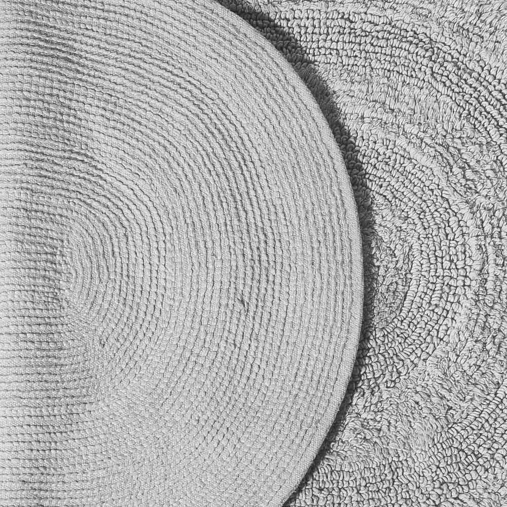 Regency Striped Oval Loop-Tufted Bathmat - Pebble Grey - Image 4