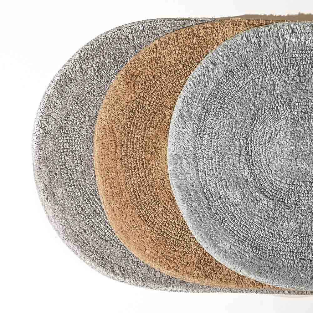 Regency Striped Oval Loop-Tufted Bathmat - Pebble Grey - Image 6