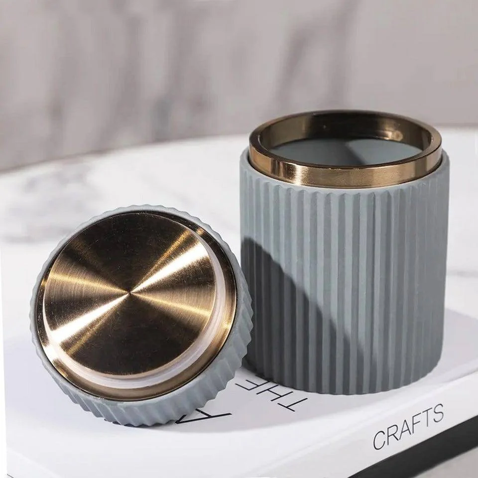 Ridge Decorative Jar - Grey - Image 3