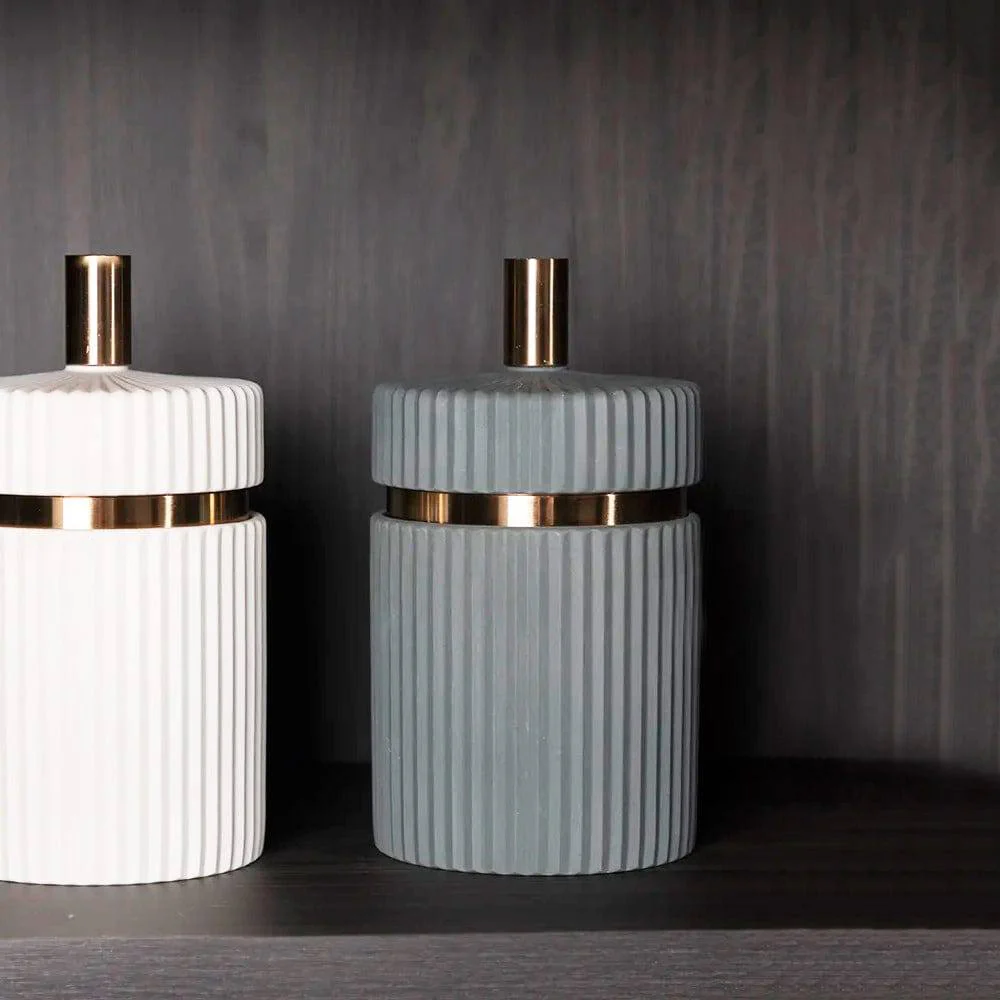 Ridge Decorative Jar - Grey - Image 7