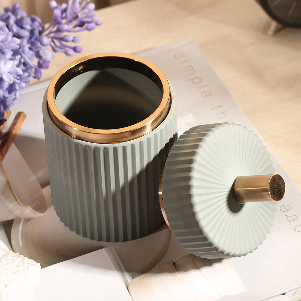 Ridge Decorative Jar - Grey - Image 9