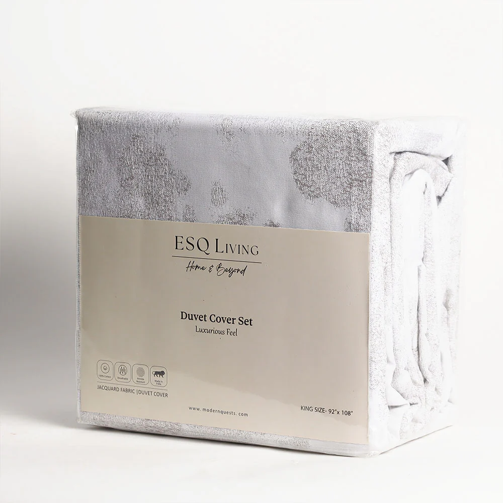 Rosette Duvet Cover and Pillow Shams Set - Grey - Image 4