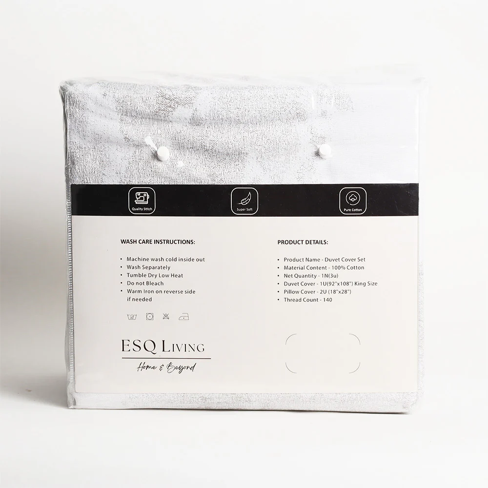 Rosette Duvet Cover and Pillow Shams Set - Grey - Image 7