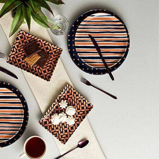 Ruby Shapely Quarter Plate - Orange Stripes - Image 5