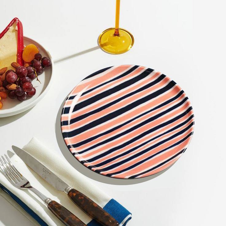 Ruby Shapely Quarter Plate - Orange Stripes - Image 6