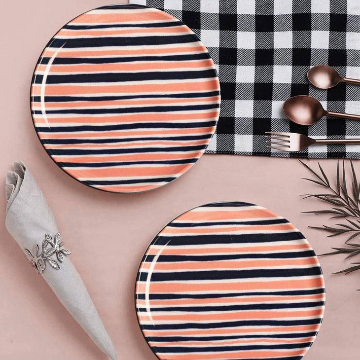 Ruby Shapely Quarter Plate - Orange Stripes - Image 8