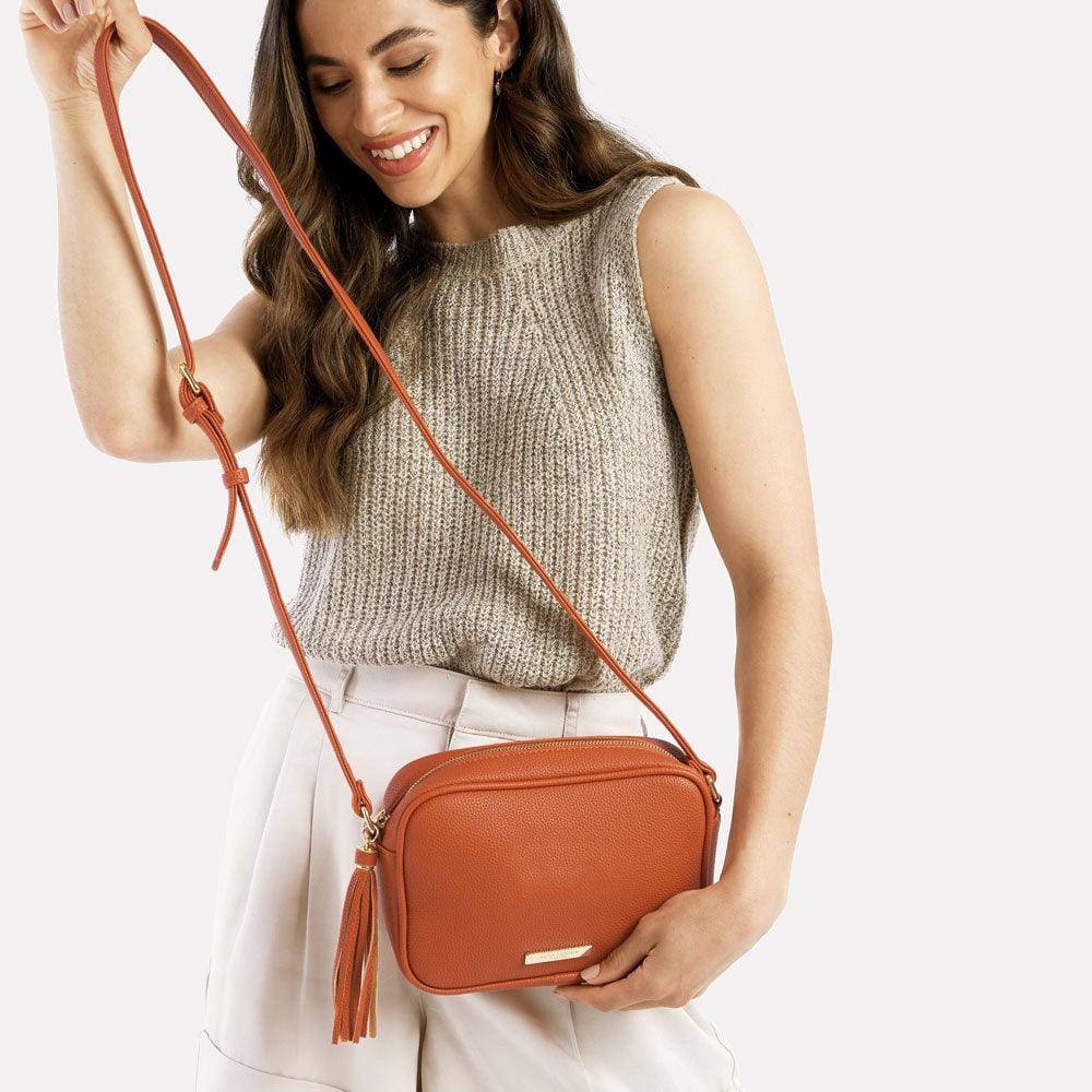 Sophia Tassel Crossbody Bag - Orange - Image 6