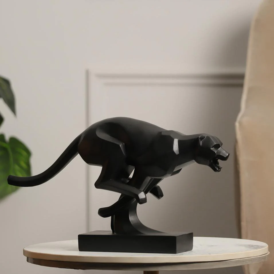 Sprinting Jaguar Decorative Sculpture - Black - Image 5