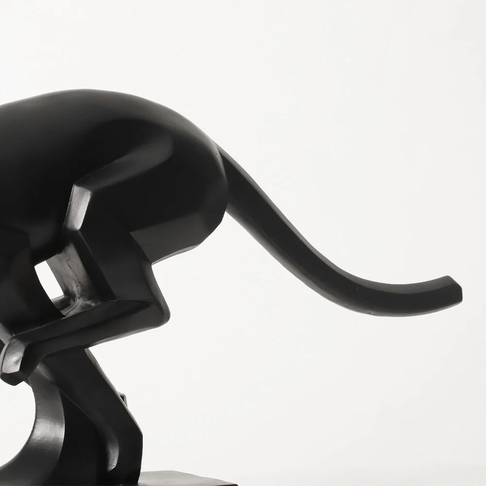 Sprinting Jaguar Decorative Sculpture - Black - Image 6