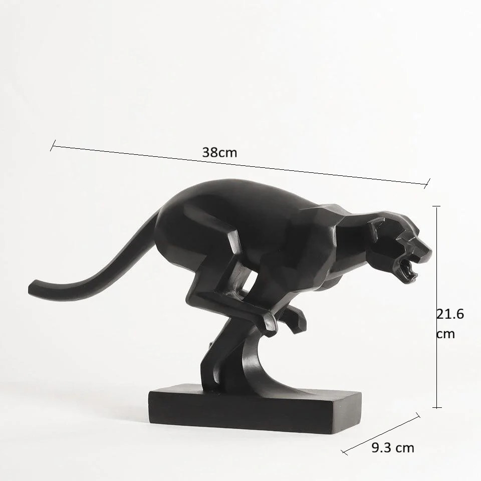 Sprinting Jaguar Decorative Sculpture - Black - Image 7