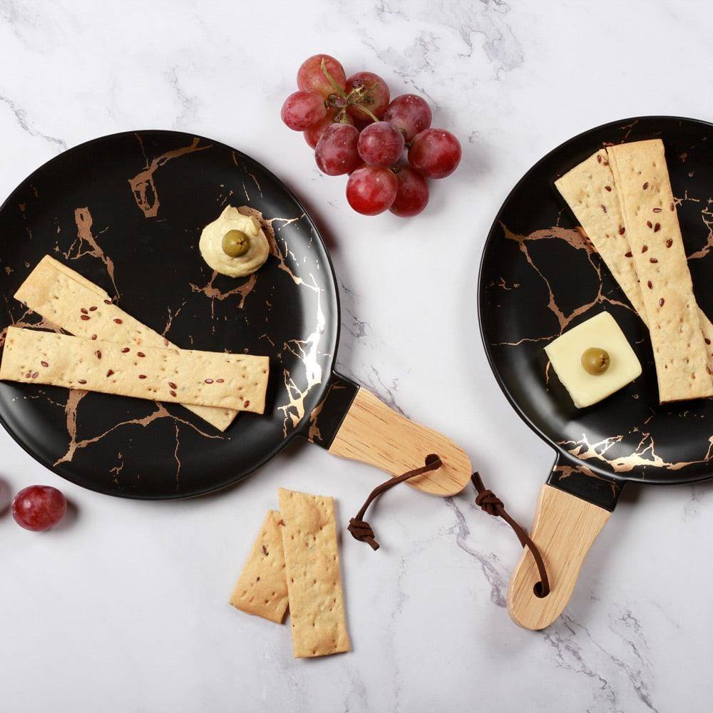 Tapas Ceramic Serving Paddle - Black Marble - Image 4