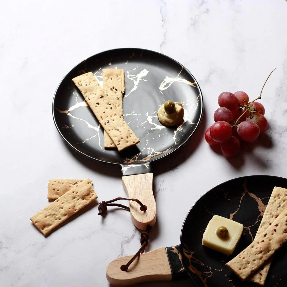 Tapas Ceramic Serving Paddle - Black Marble - Image 5