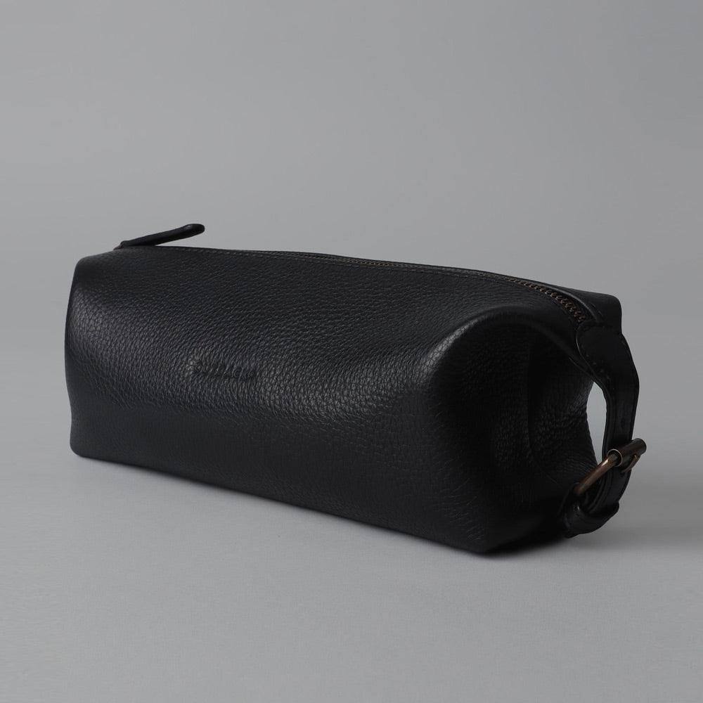 Tokyo Leather Toilet Bag - Black - Image 4