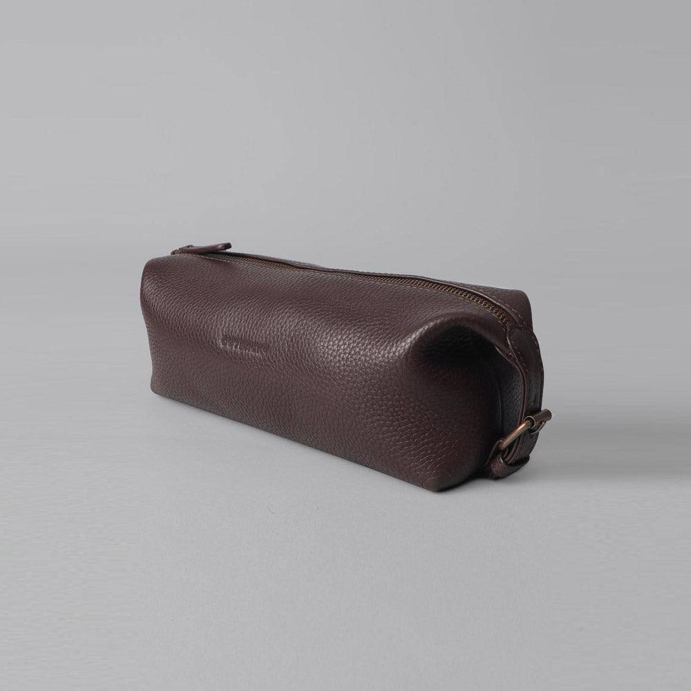 Tokyo Leather Toilet Bag - Brown - Image 3