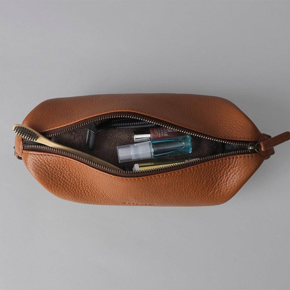 Tokyo Leather Toilet Bag - Tan - Image 5