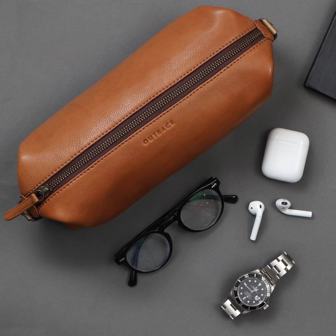 Tokyo Leather Toilet Bag - Tan - Image 8