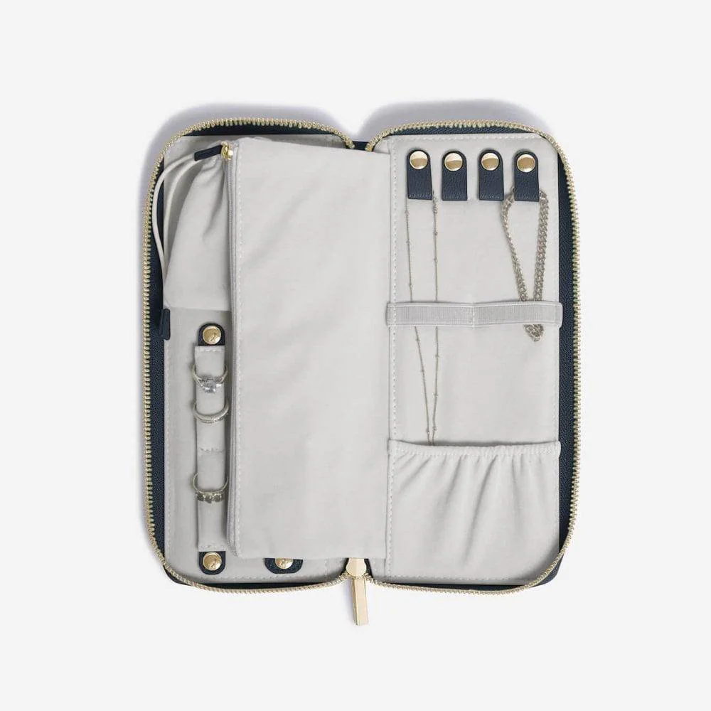 Travel Jewellery Roll Medium - Navy Blue - Image 4