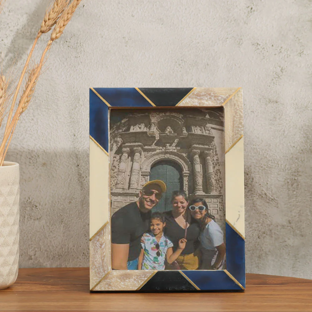 Troy Resin Photo Frame Large - Blue Beige - Image 4