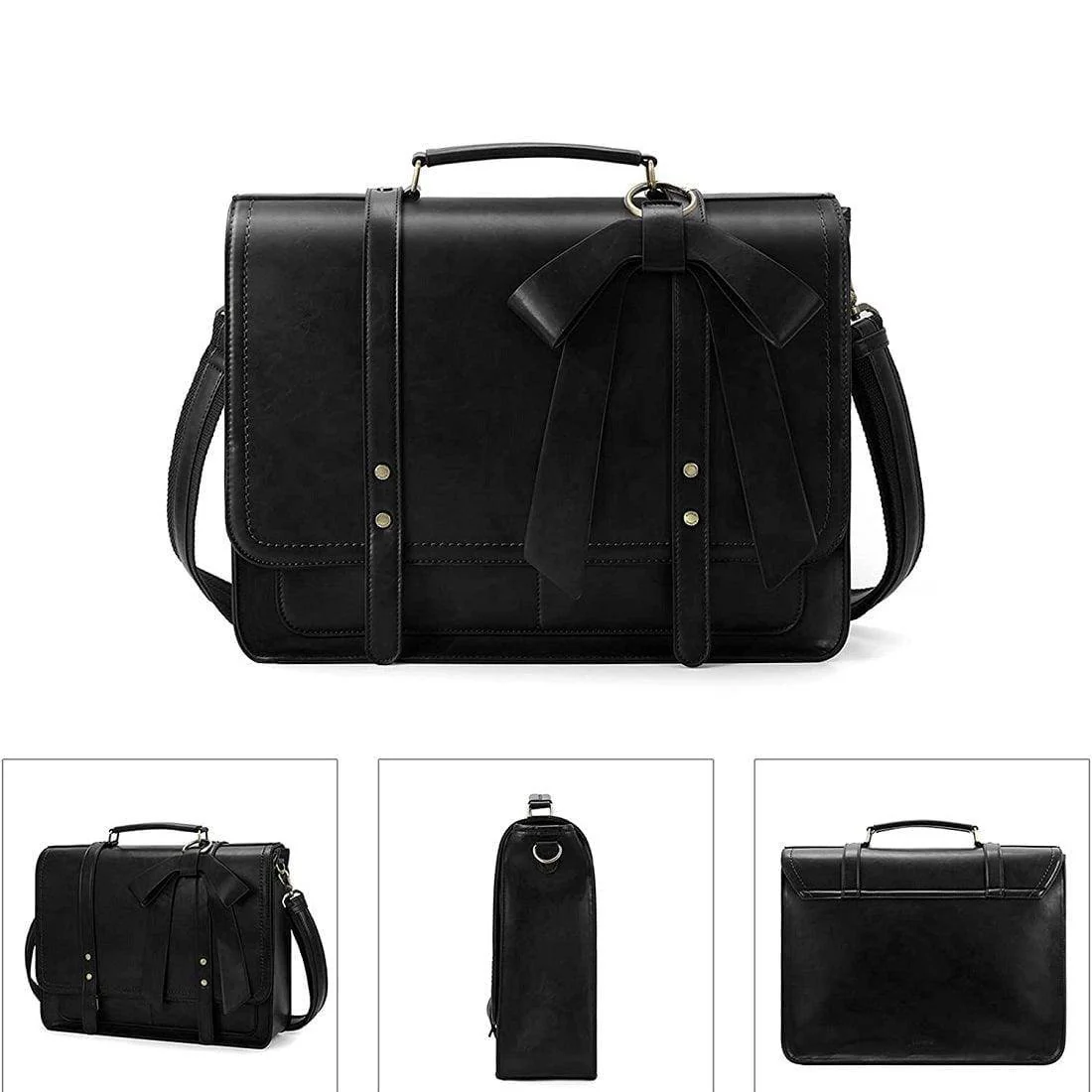 Vintage Bow Briefcase - Black - Image 6