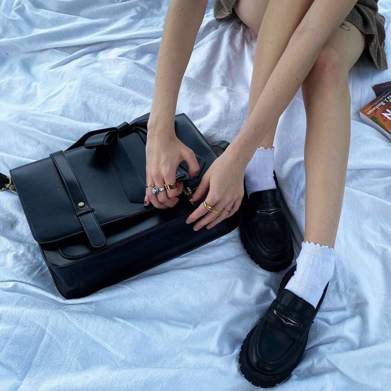 Vintage Bow Briefcase - Black - Image 7