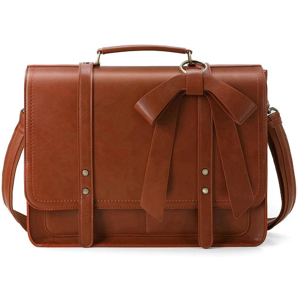 Vintage Bow Briefcase - Brown - Image 5